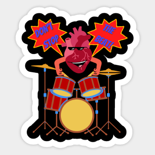 Heart Disease Awareness Day Don't Stop the Beat Comic -Themed Design Sticker